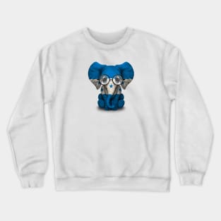 Baby Elephant with Glasses and Honduran Flag Crewneck Sweatshirt